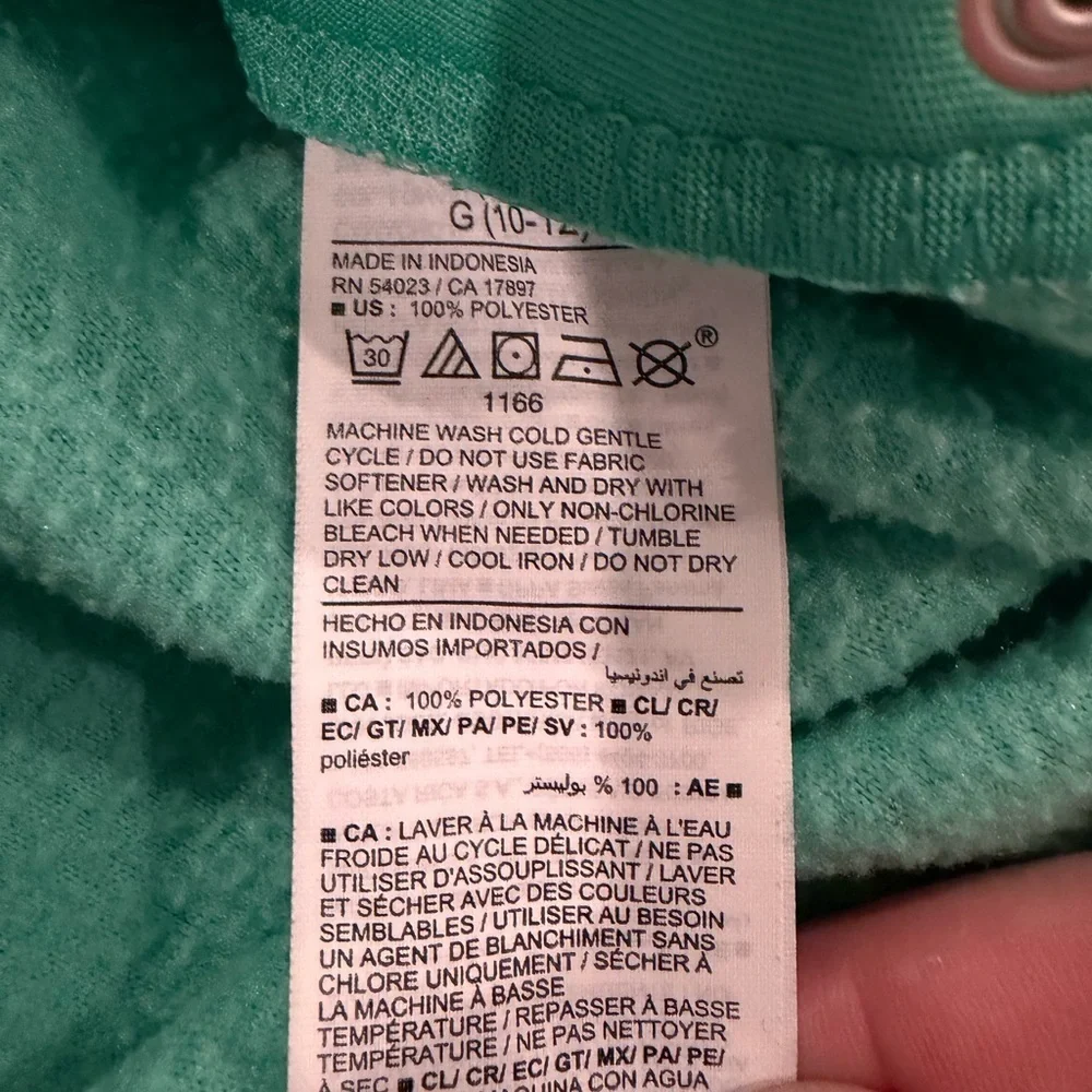 Girls Old Navy Teal Fleece Snap‎ Button Sweatshirt Size L 10–12